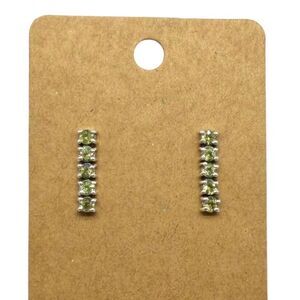 Peridot Stud Earrings Solid 925 Sterling Silver Post Back Studs Posts